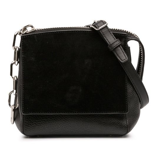 Pebbled Calfskin and Suede Attica Flap Marion Crossbody