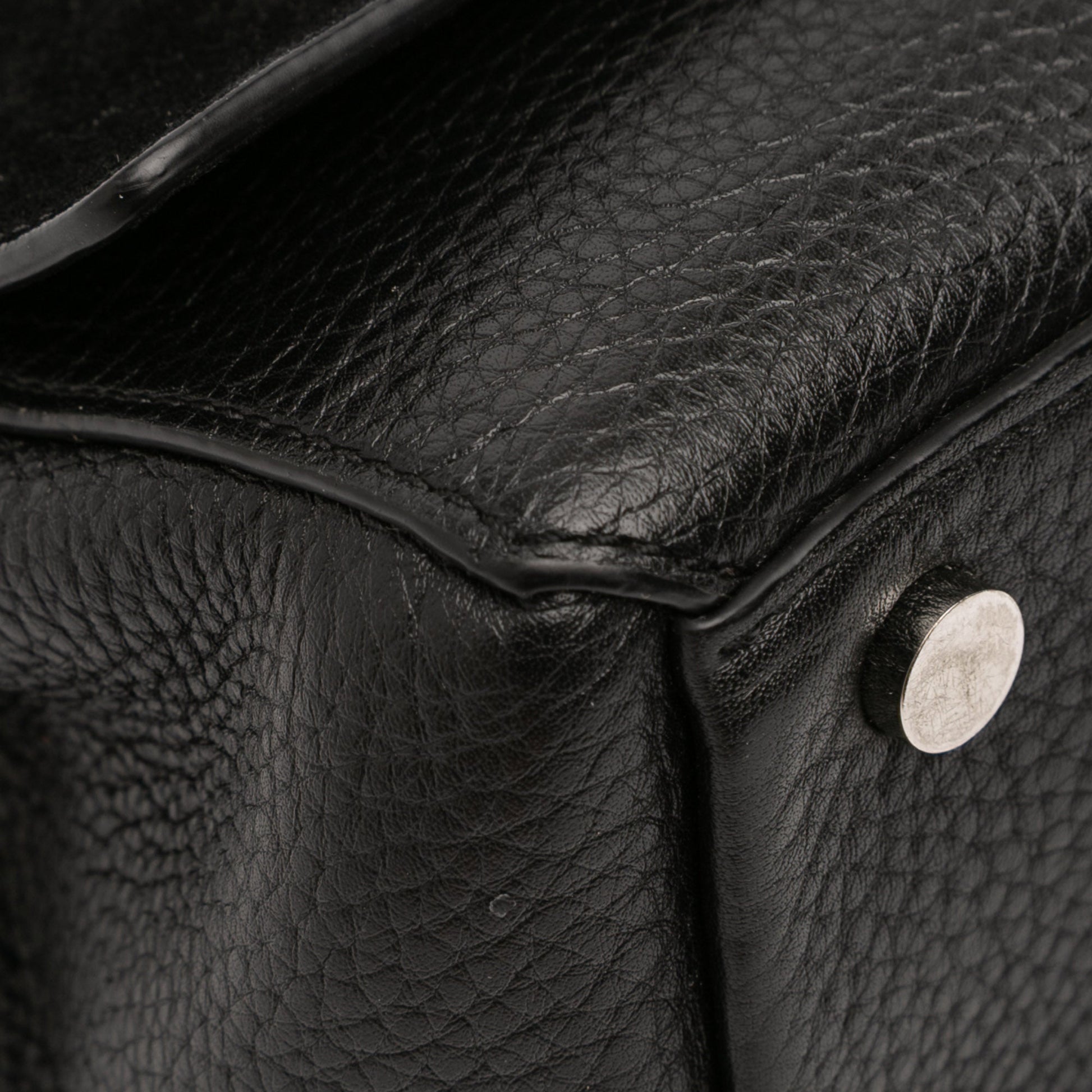 Pebbled Calfskin and Suede Attica Flap Marion Crossbody