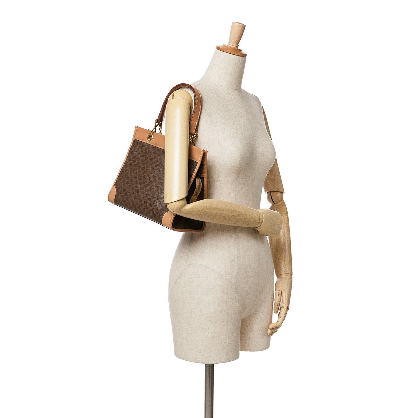 Celine Macadam Coated Canvas Handbag