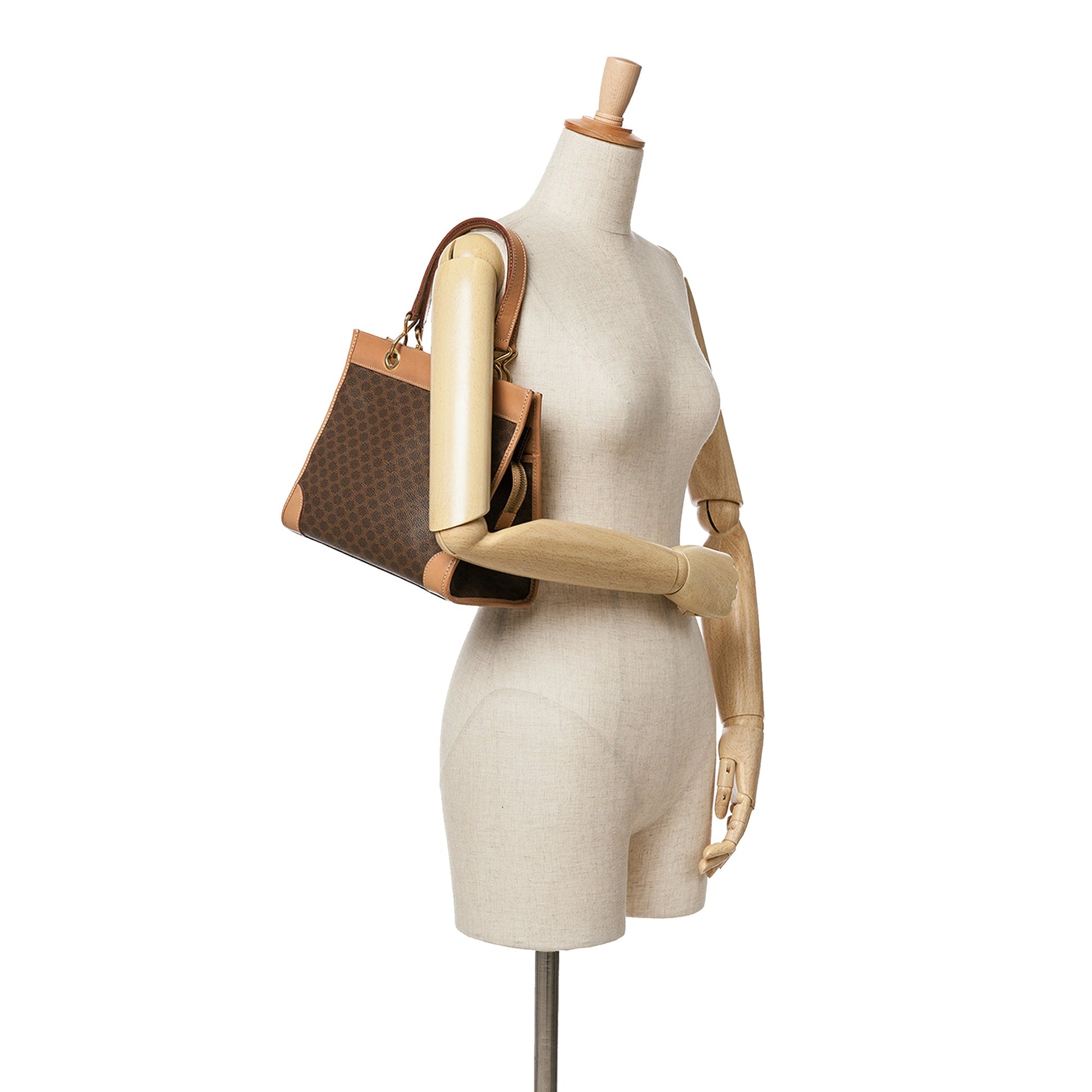 Celine Macadam Coated Canvas Handbag