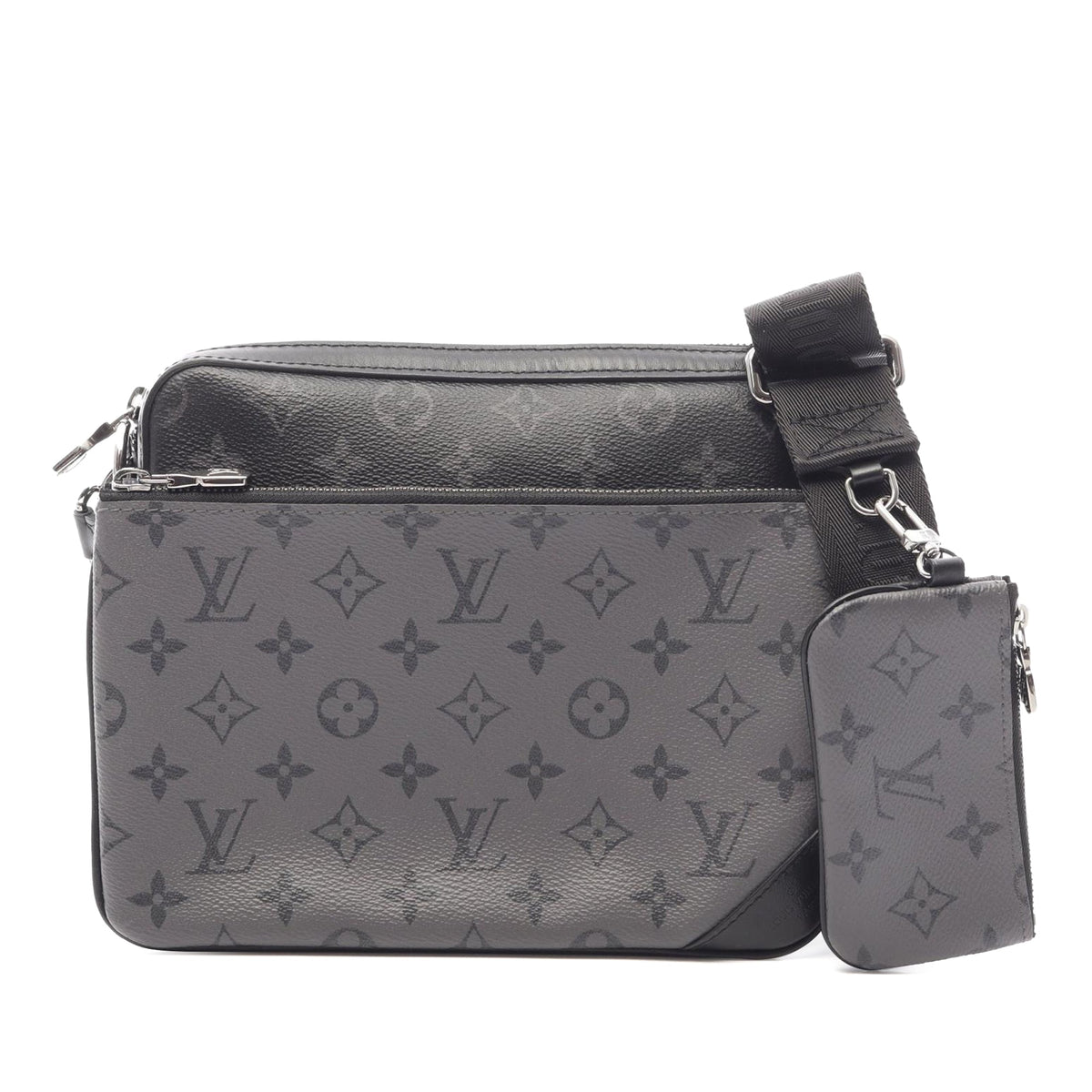 Louis Vuitton Monogram Eclipse Reverse Trio Messenger — Black