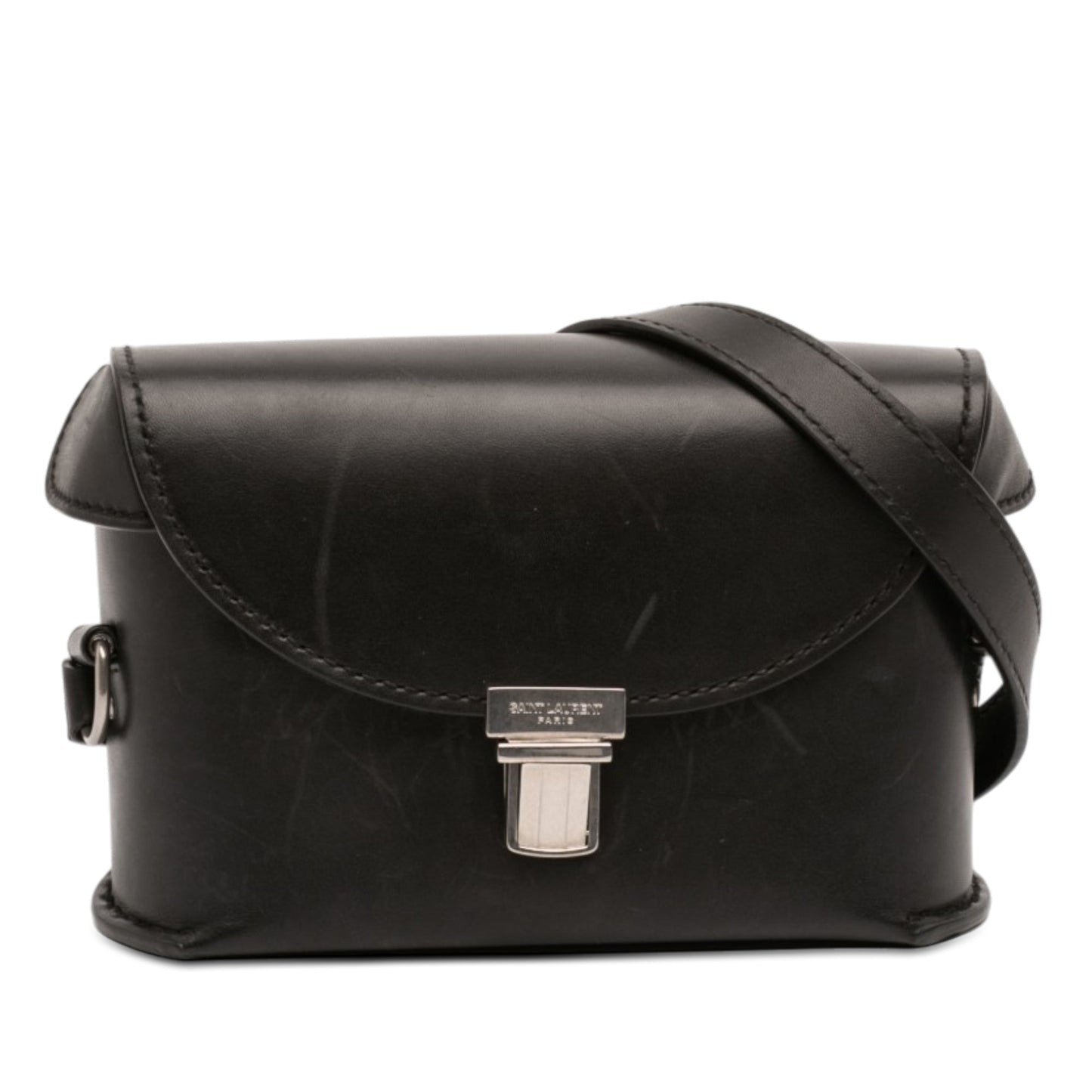 Saint Laurent Leather Tuc Box Crossbody