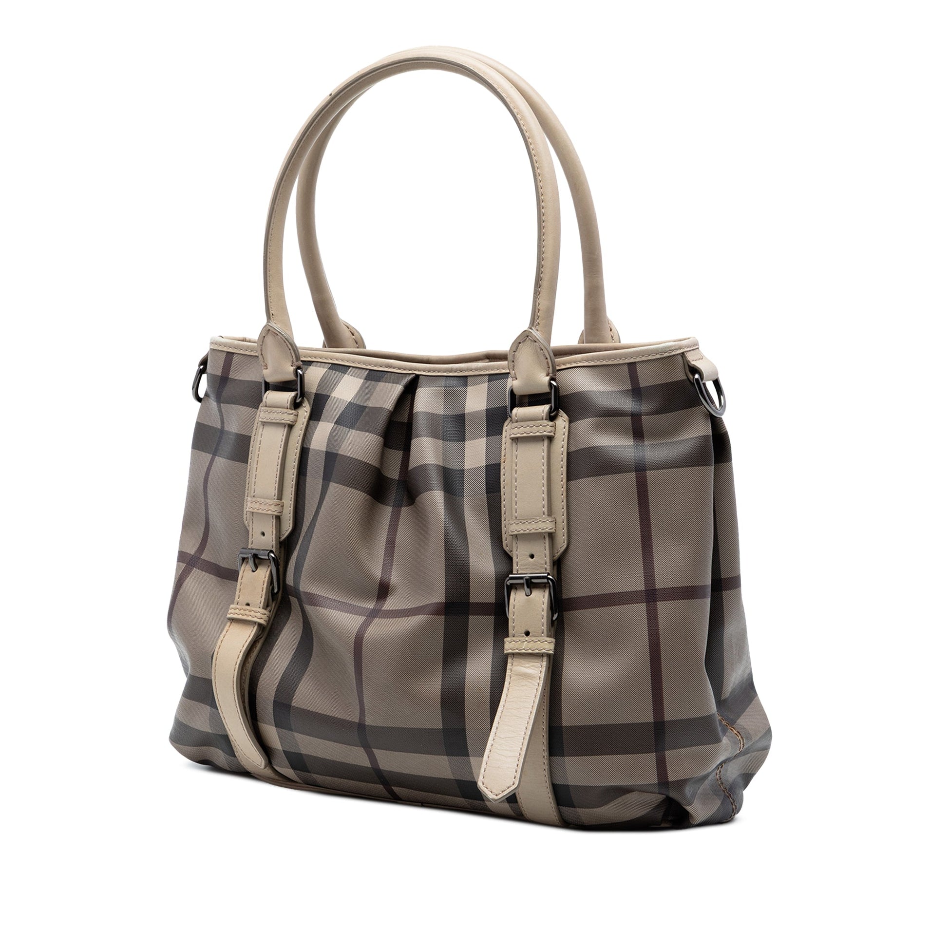 Burberry Smoked Check Coated Canvas Satchel