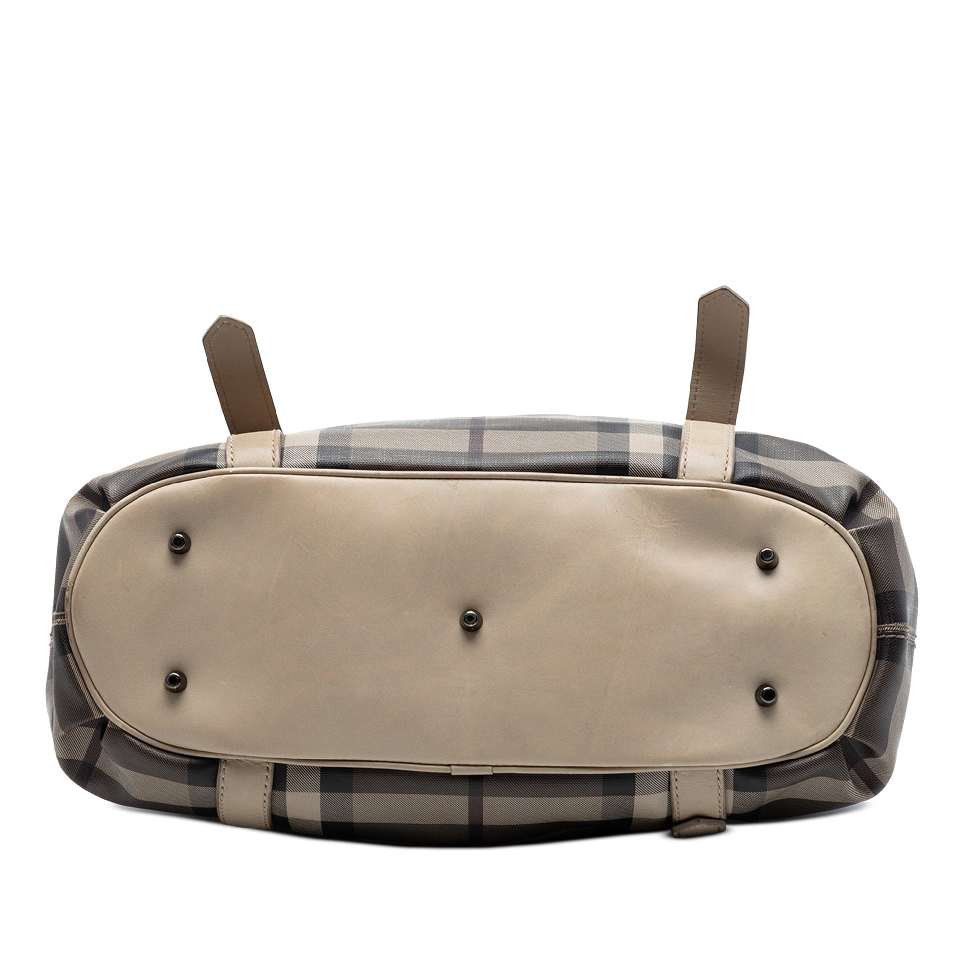 Burberry Smoked Check Coated Canvas Satchel