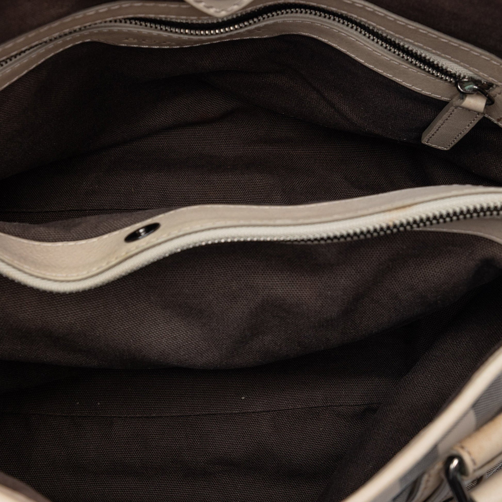 Burberry Smoked Check Coated Canvas Satchel