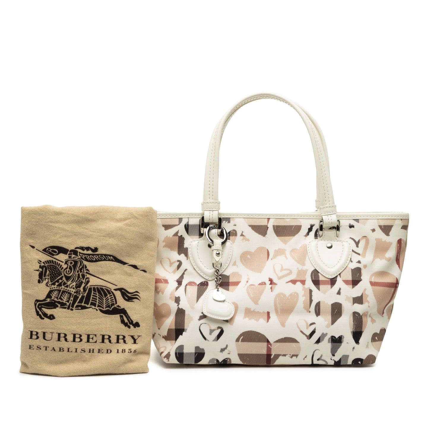 Burberry House Check Coated Canvas Hearts Gracie Tote