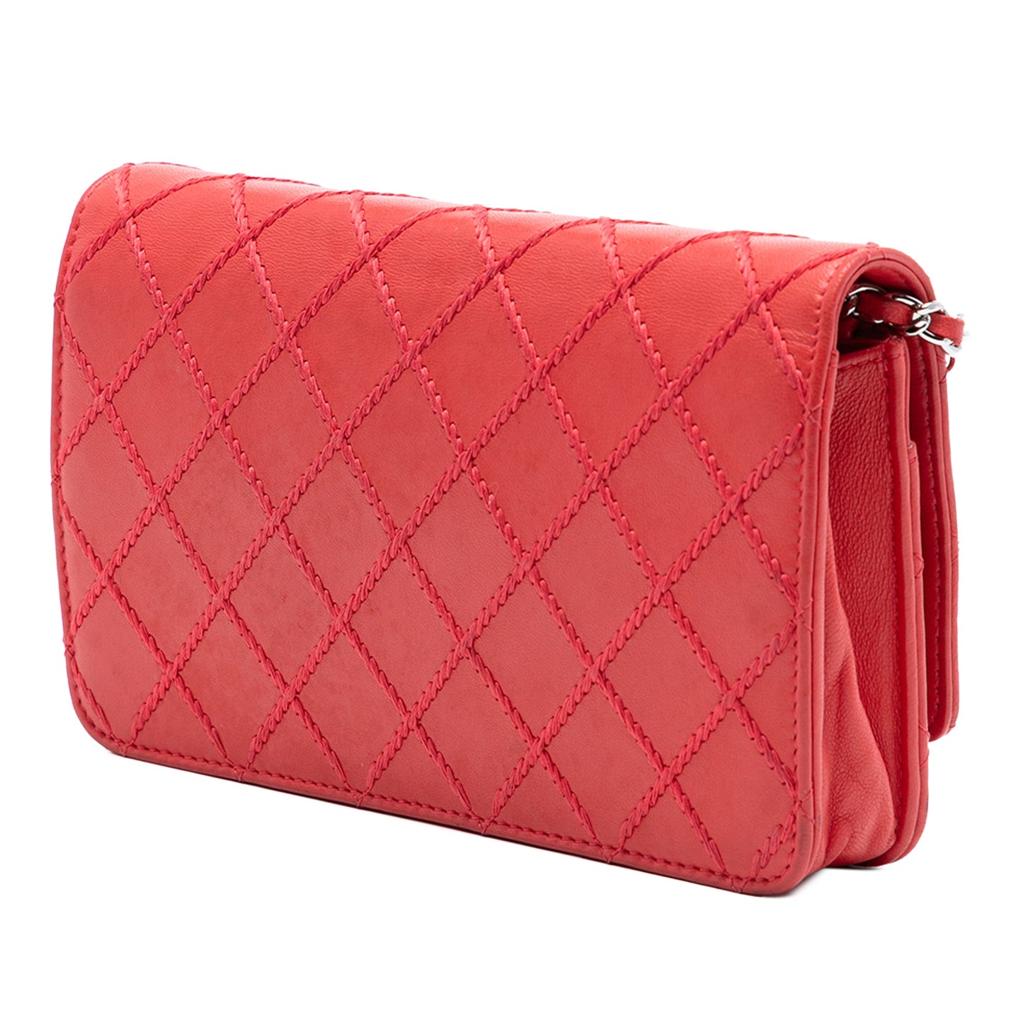 Chanel CC Lambskin Wild Stitch Wallet on Chain