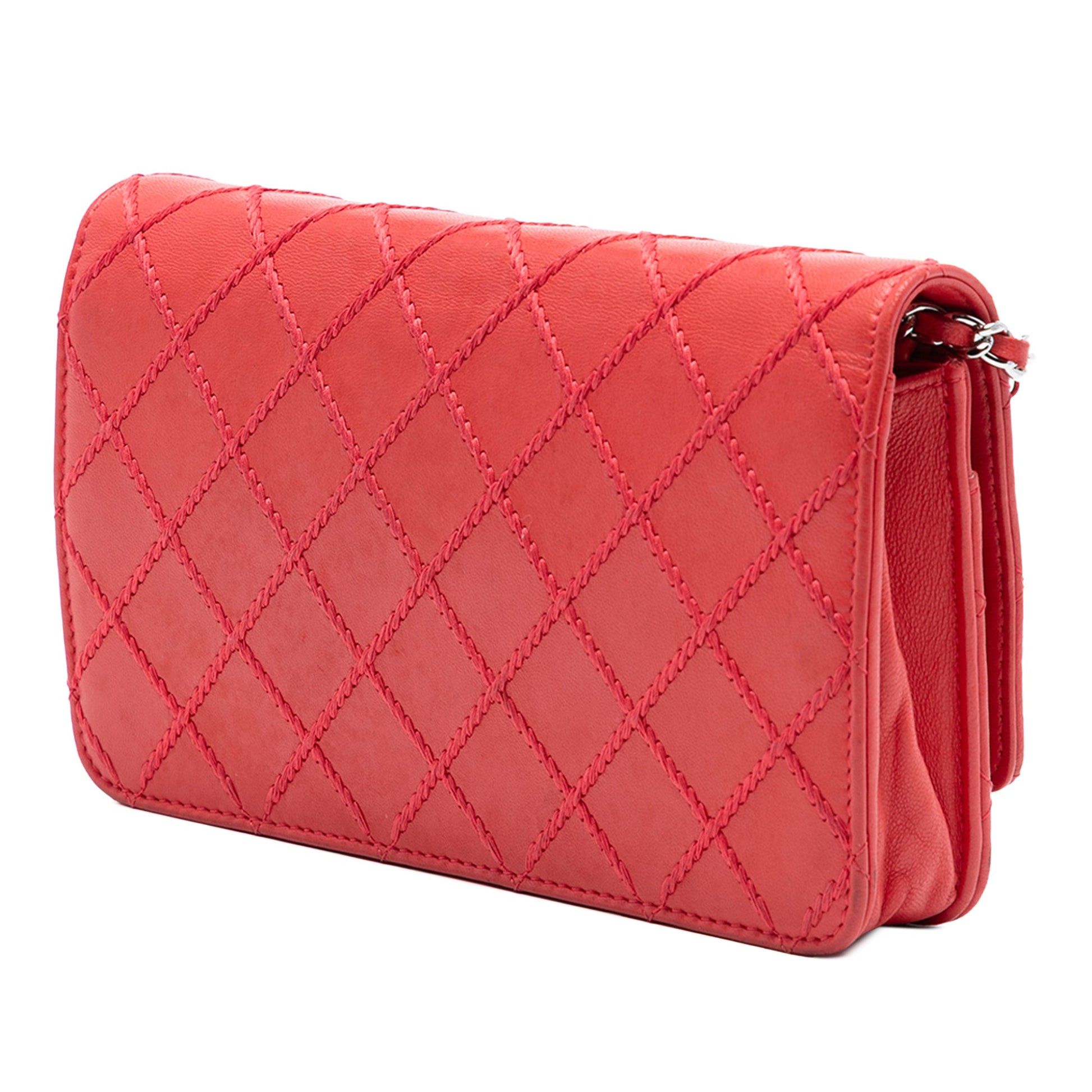 Chanel CC Lambskin Wild Stitch Wallet on Chain