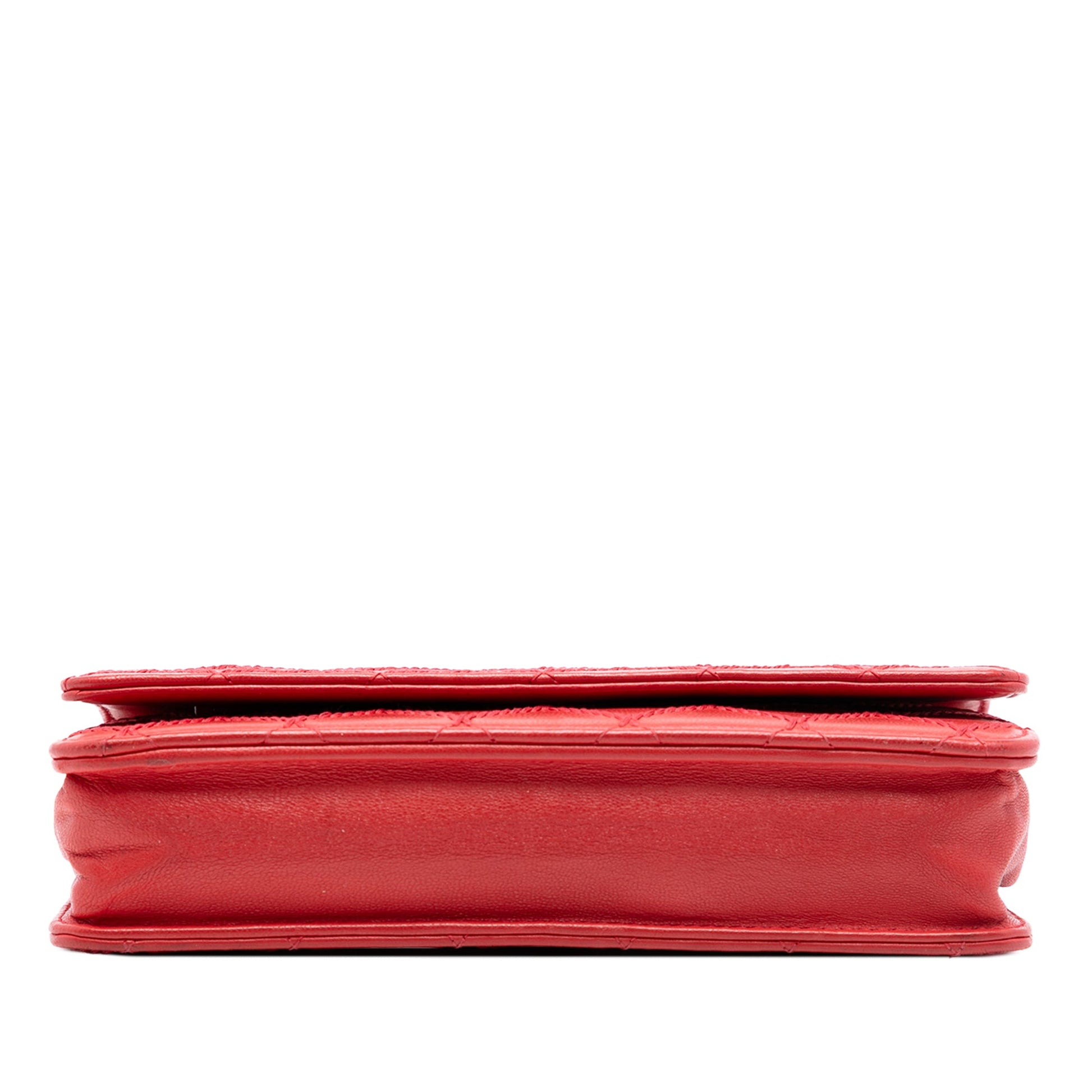 Chanel CC Lambskin Wild Stitch Wallet on Chain