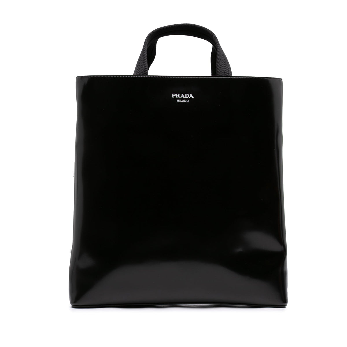 Prada Spazzolato Leather Tote — Black