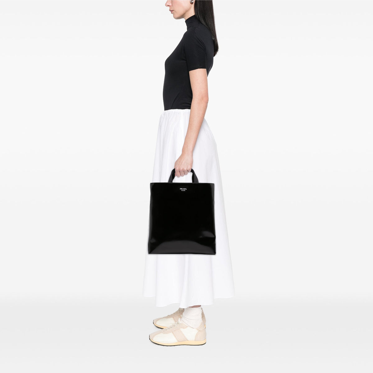 Prada Spazzolato Leather Tote — Black