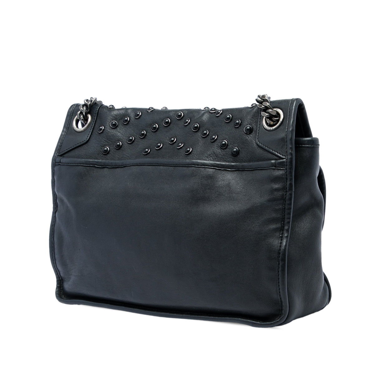 Saint Laurent Medium Studded Calfskin Niki — Black