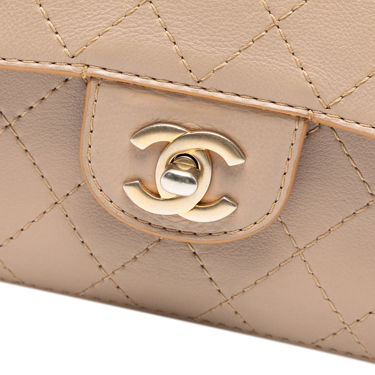 Chanel Medium Classic Calfskin Wild Stitch Double Flap