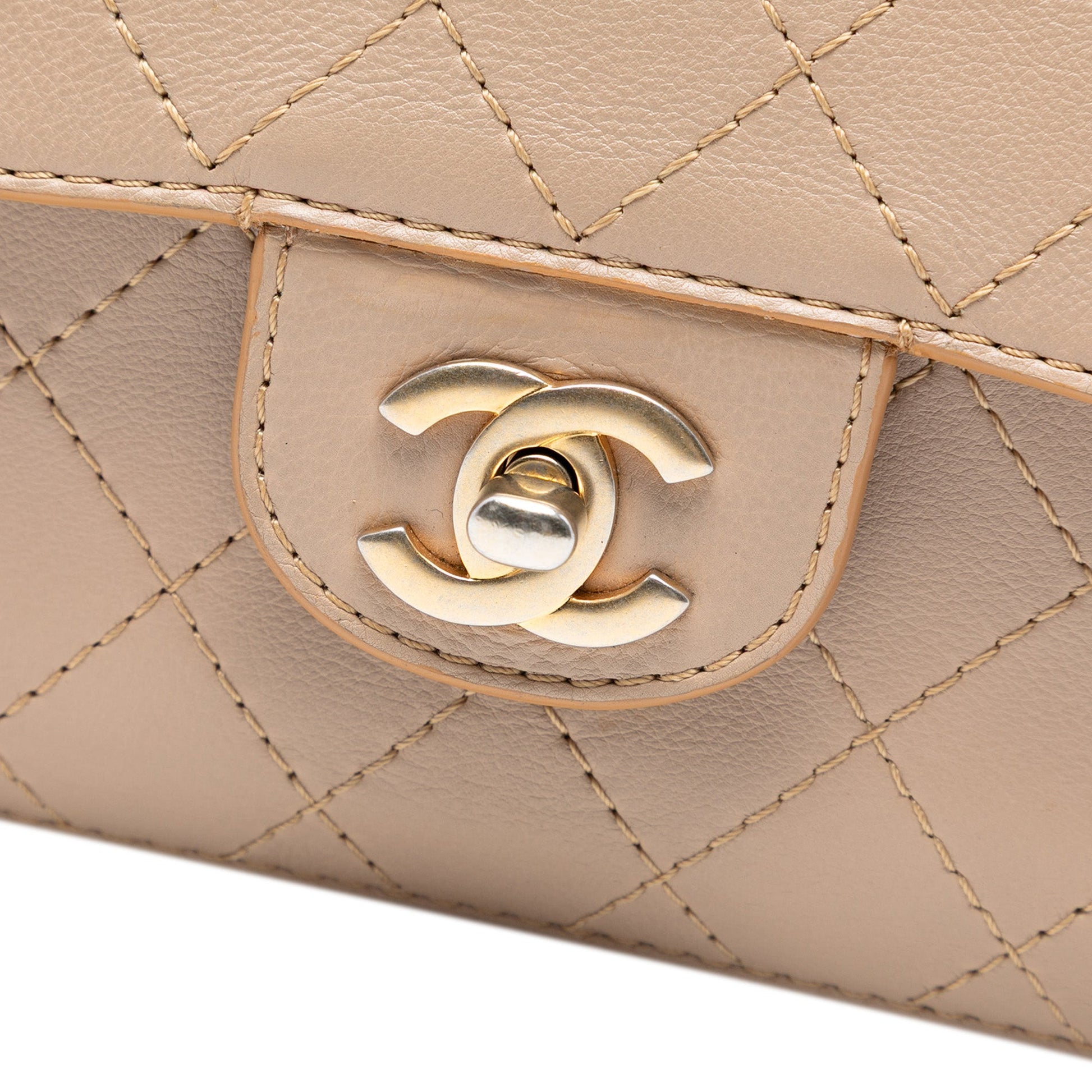 Chanel Medium Classic Calfskin Wild Stitch Double Flap