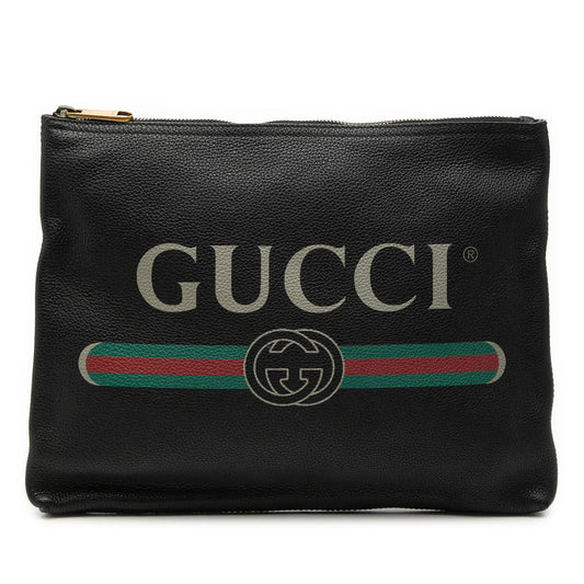 Gucci Medium Calfskin Logo Portfolio Clutch