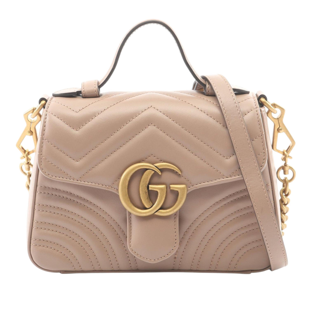 Gucci Mini GG Marmont Matelasse Leather Top Handle Bag