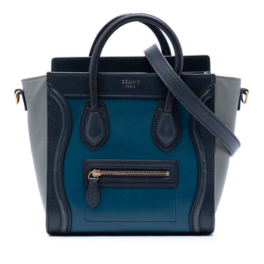 Celine Nano Tricolor Leather Luggage Tote