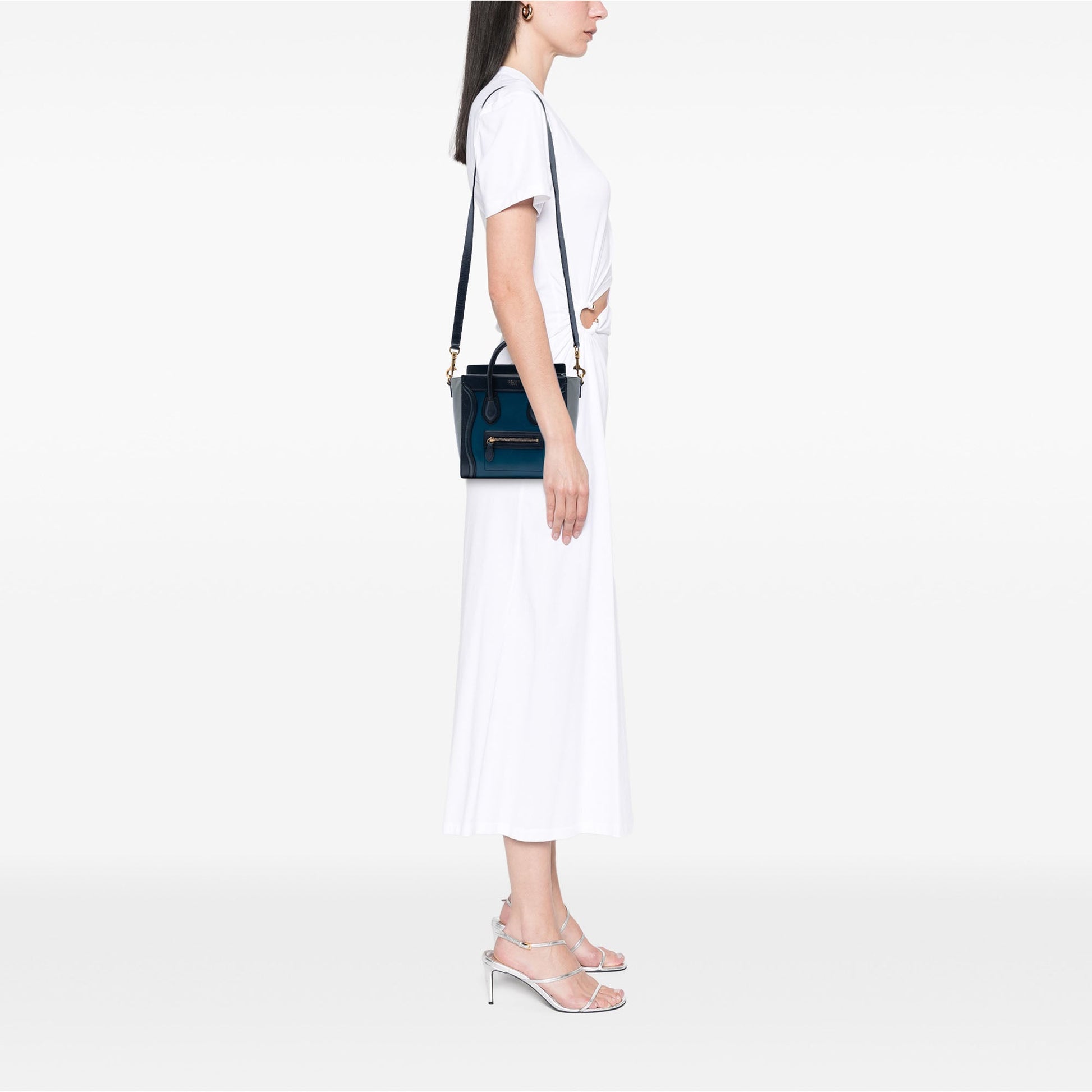 Celine Nano Tricolor Leather Luggage Tote