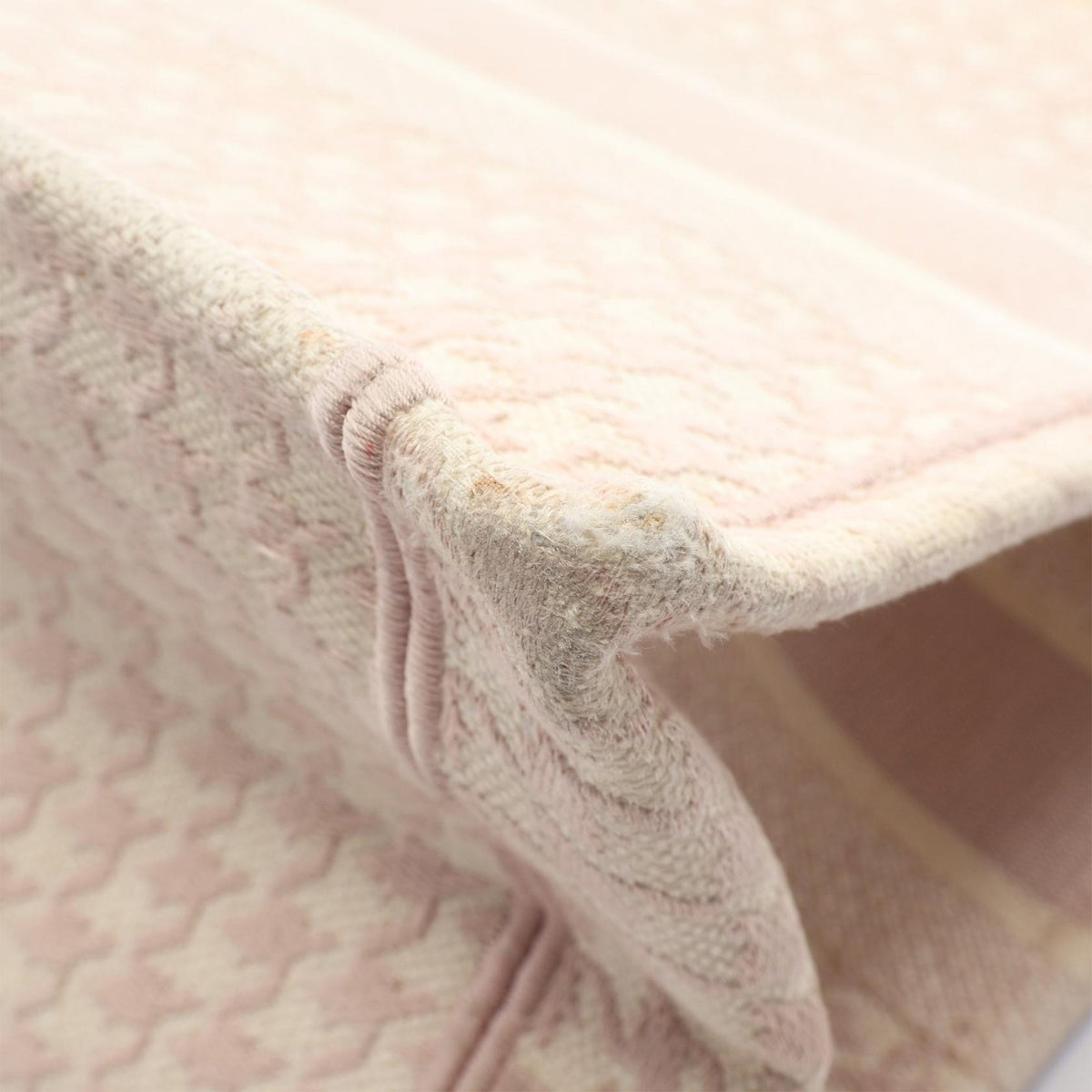 Dior Medium Canvas Houndstooth Embroidered Book Tote — Pink