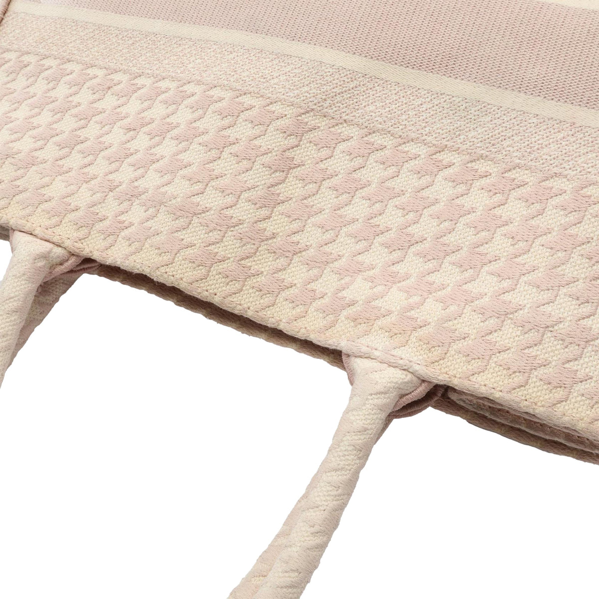 Dior Medium Canvas Houndstooth Embroidered Book Tote — Pink