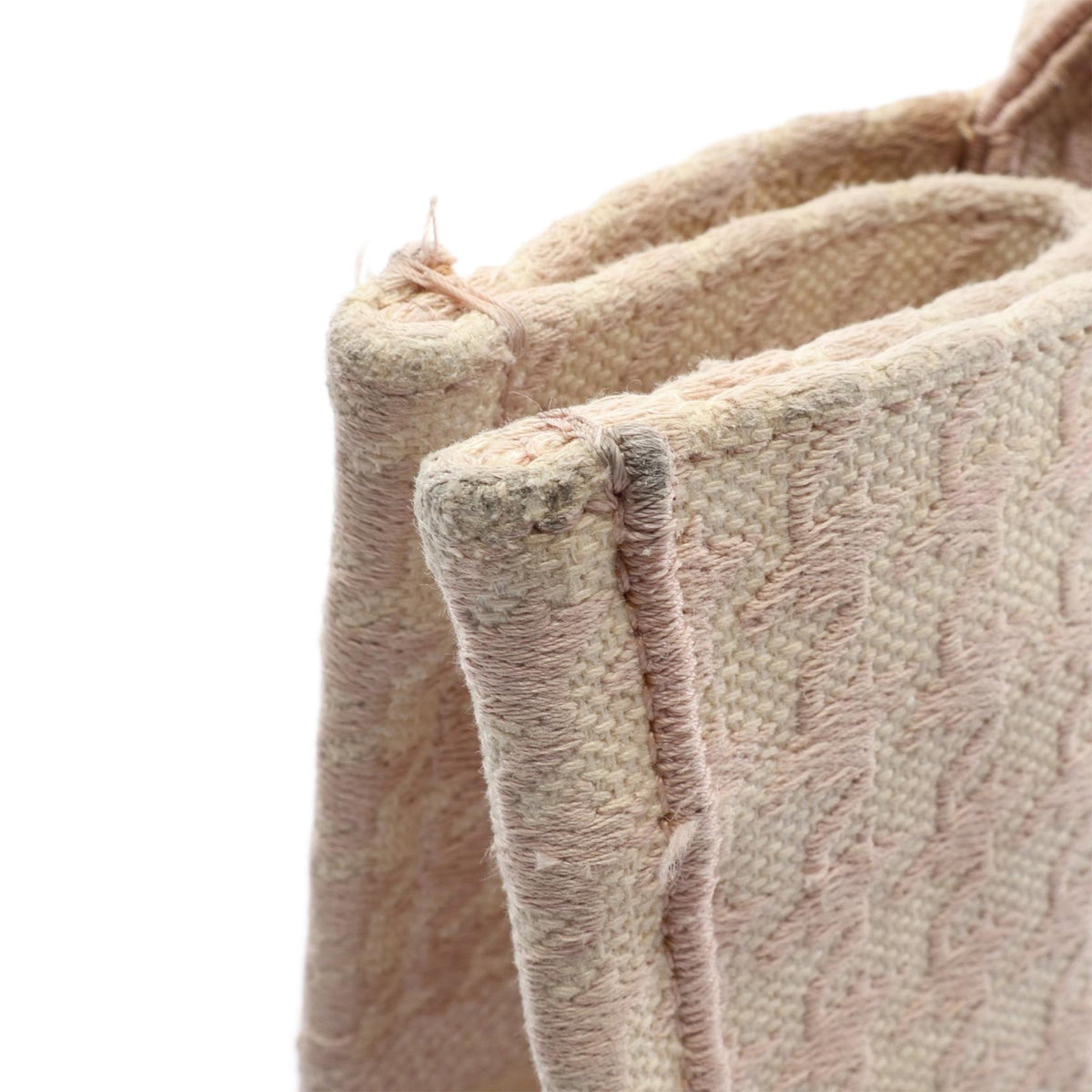 Dior Medium Canvas Houndstooth Embroidered Book Tote — Pink