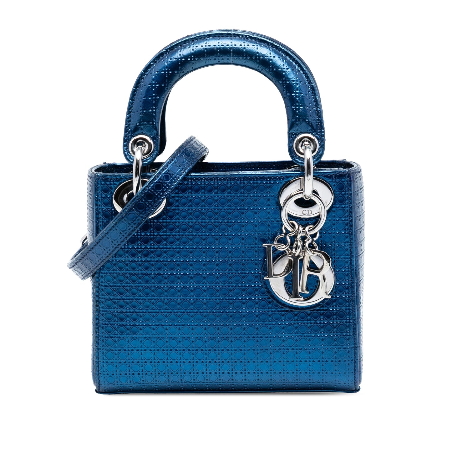 Dior Mini Metallic Patent Microcannage Lady Dior