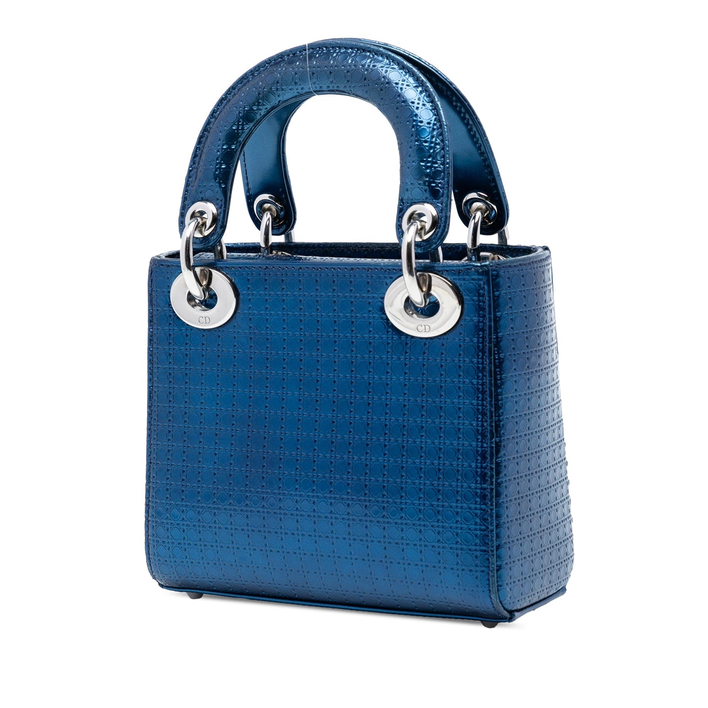 Dior Mini Metallic Patent Microcannage Lady Dior