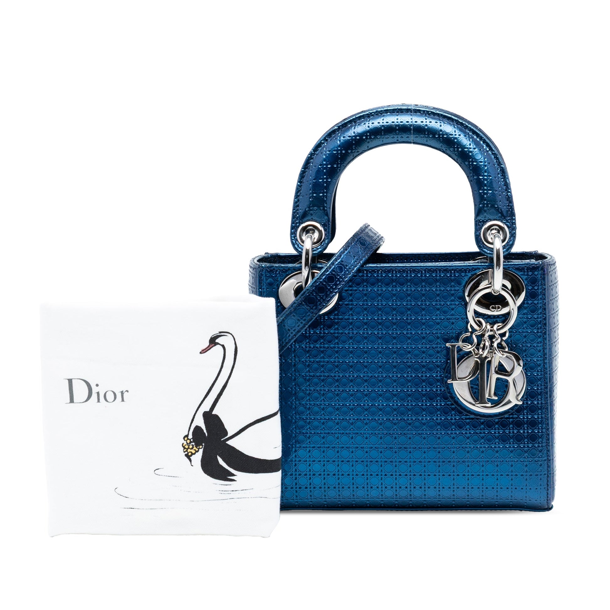 Dior Mini Metallic Patent Microcannage Lady Dior