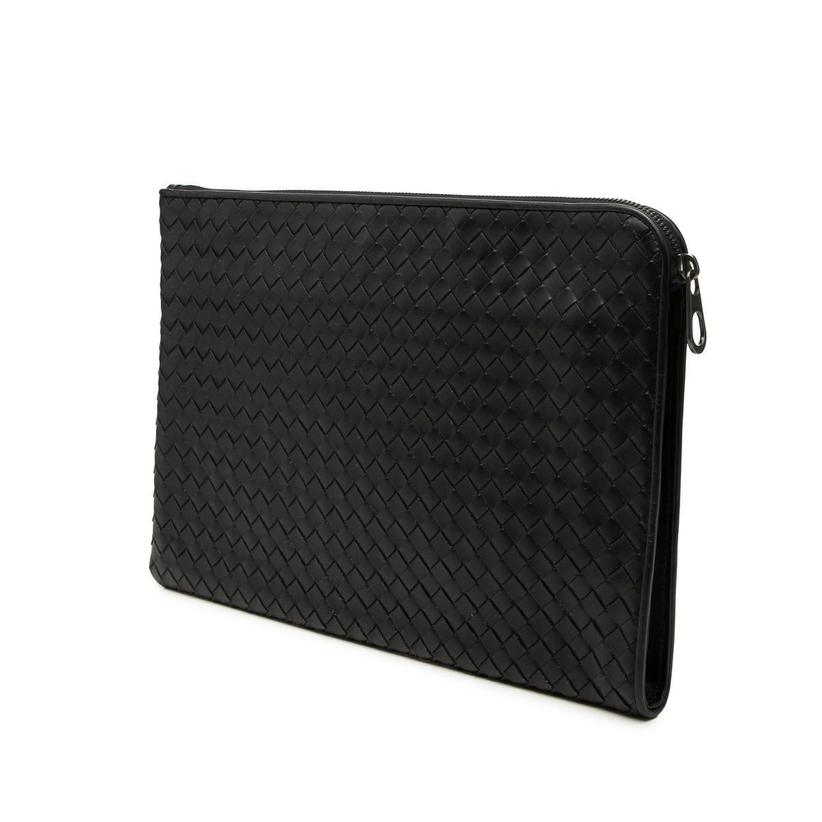 Bottega Veneta Medium Nappa Intrecciato Document Case — Black