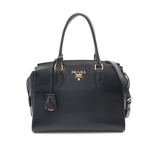 Prada Soft Calf Satchel — Black