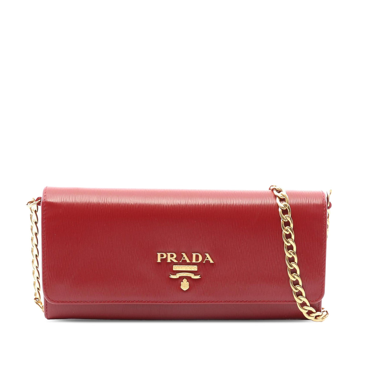 Prada Vitello Move Wallet on Chain — Red