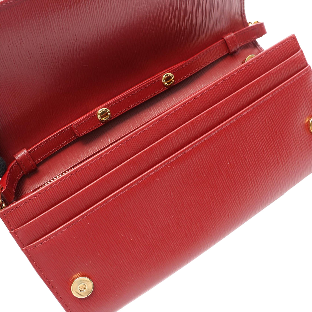 Prada Vitello Move Wallet on Chain — Red