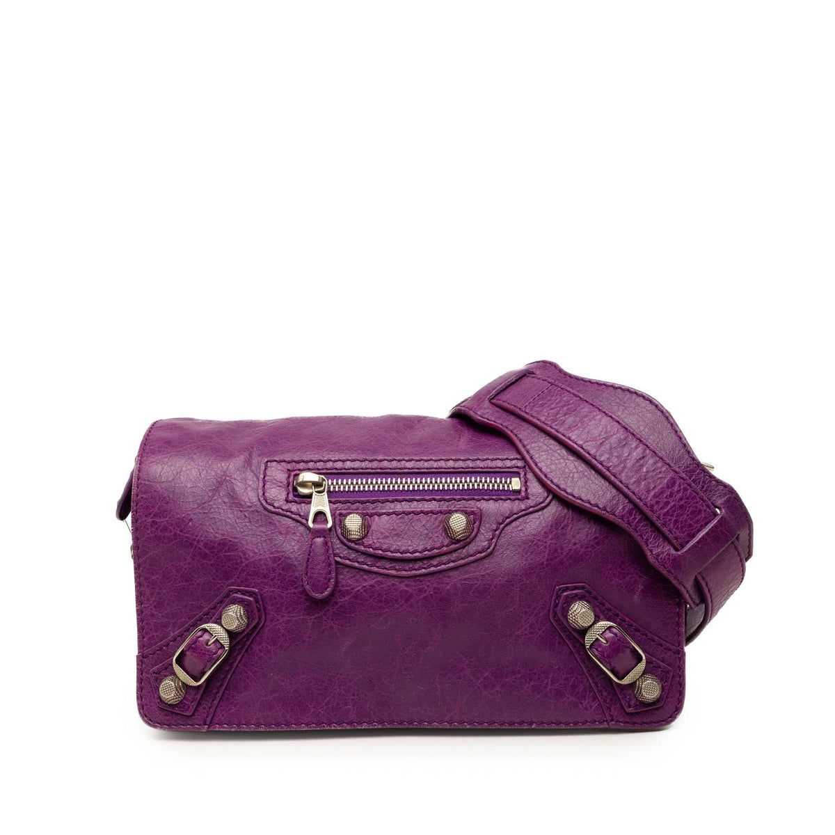Balenciaga Lambskin Motocross Giant 21 Tool Kit Crossbody — Purple
