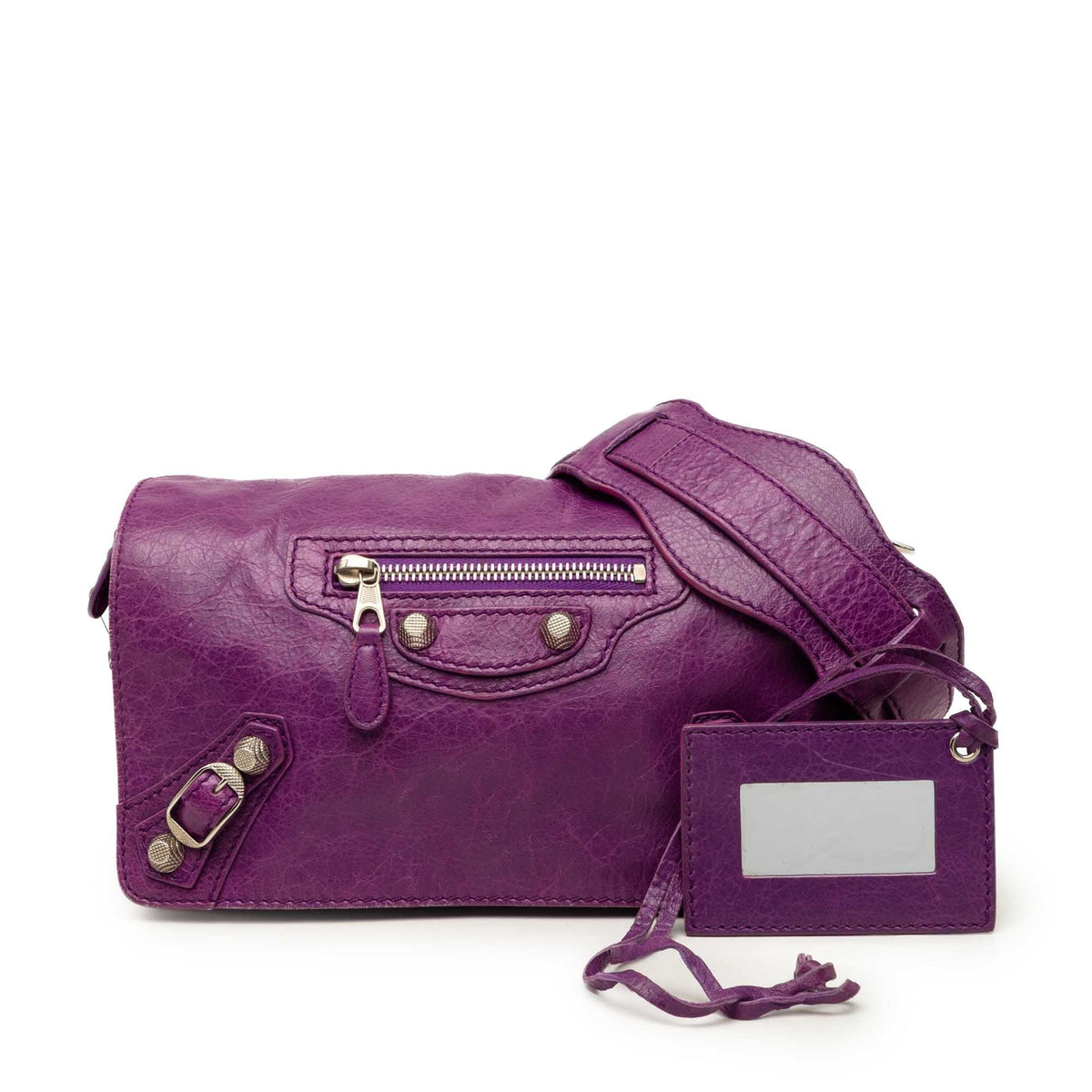 Balenciaga Lambskin Motocross Giant 21 Tool Kit Crossbody — Purple