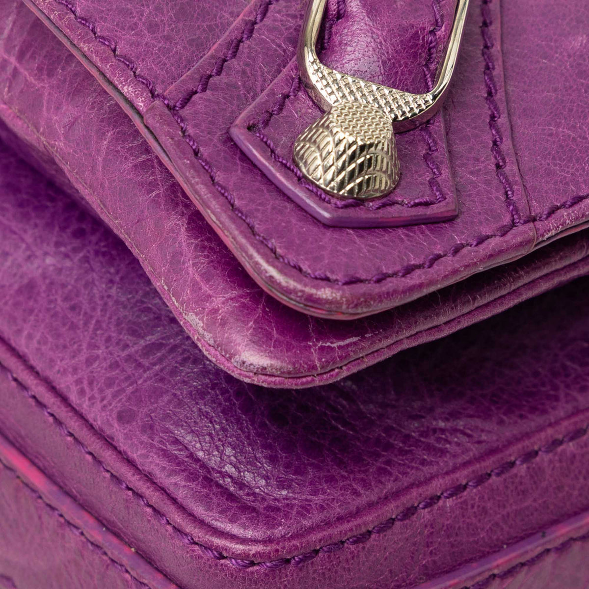 Balenciaga Lambskin Motocross Giant 21 Tool Kit Crossbody — Purple