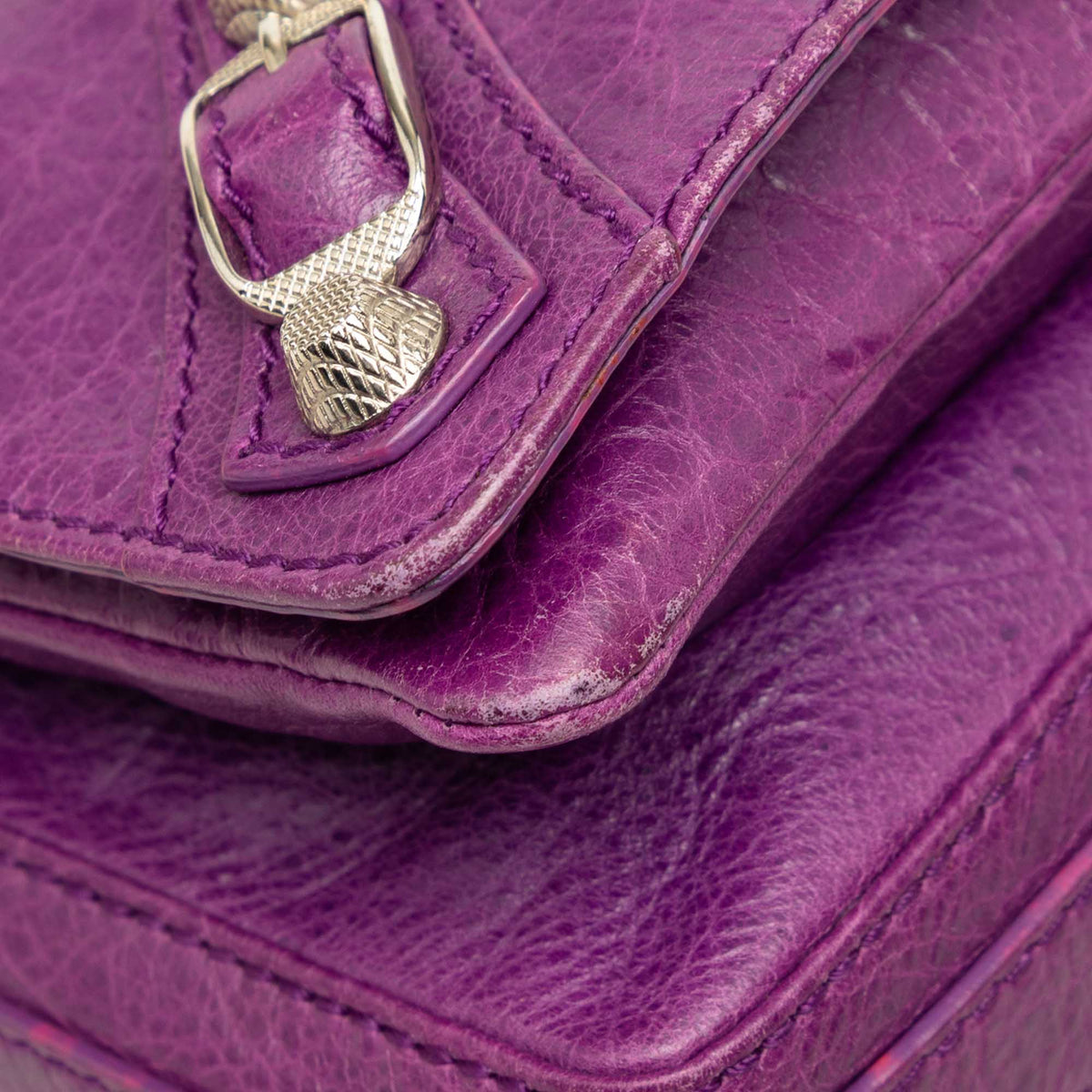 Balenciaga Lambskin Motocross Giant 21 Tool Kit Crossbody — Purple