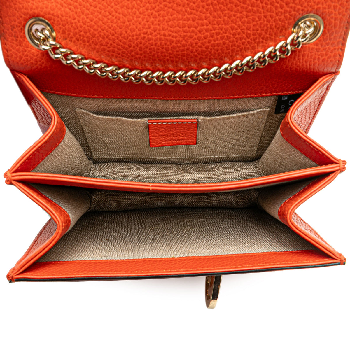 Gucci Small Dollar Calfskin Interlocking G Crossbody — Orange
