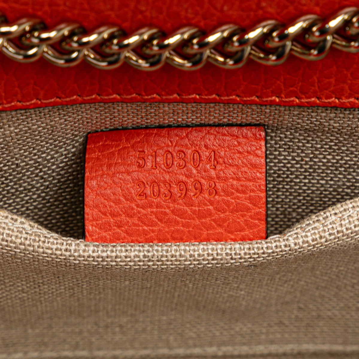 Gucci Small Dollar Calfskin Interlocking G Crossbody — Orange