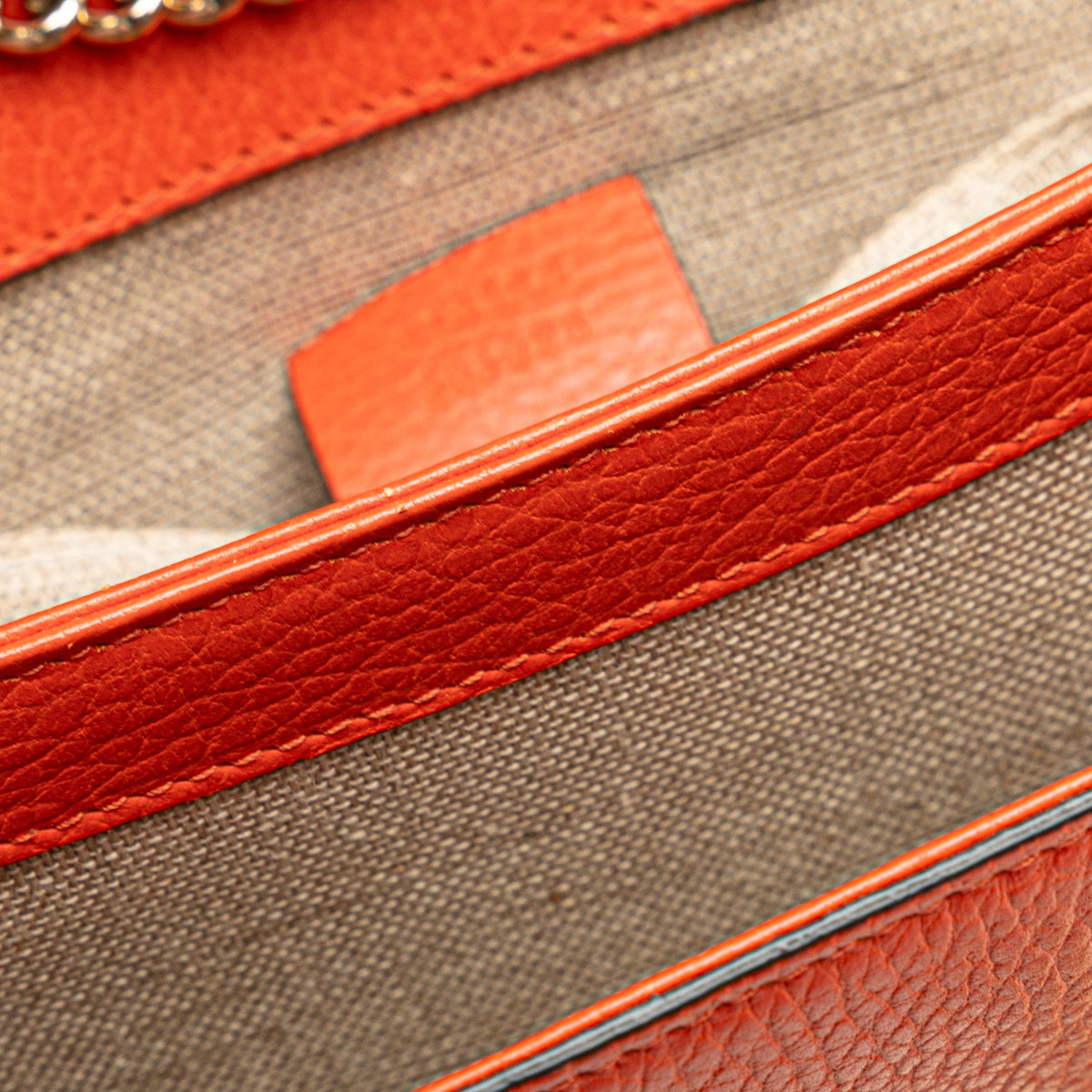 Gucci Small Dollar Calfskin Interlocking G Crossbody — Orange