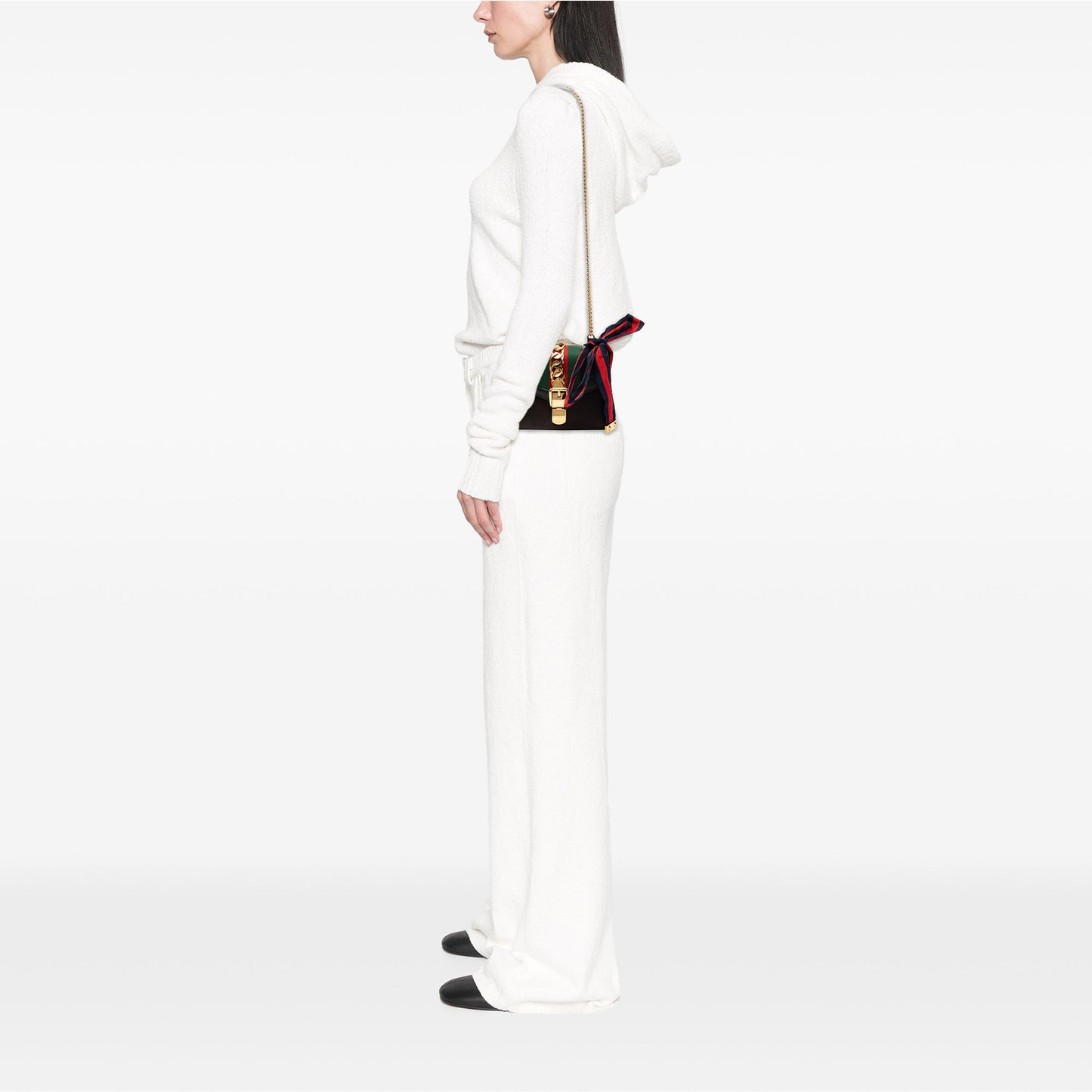 Gucci Mini Leather Web Sylvie Chain Crossbody