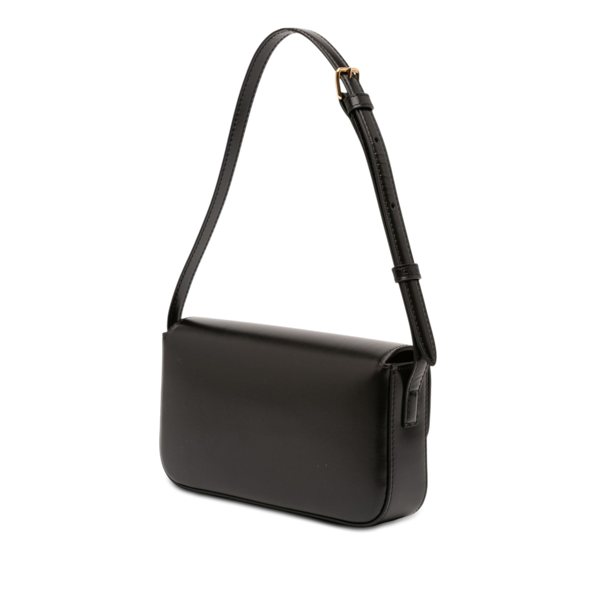 Celine Shiny Calfskin Triomphe Claude Shoulder Bag