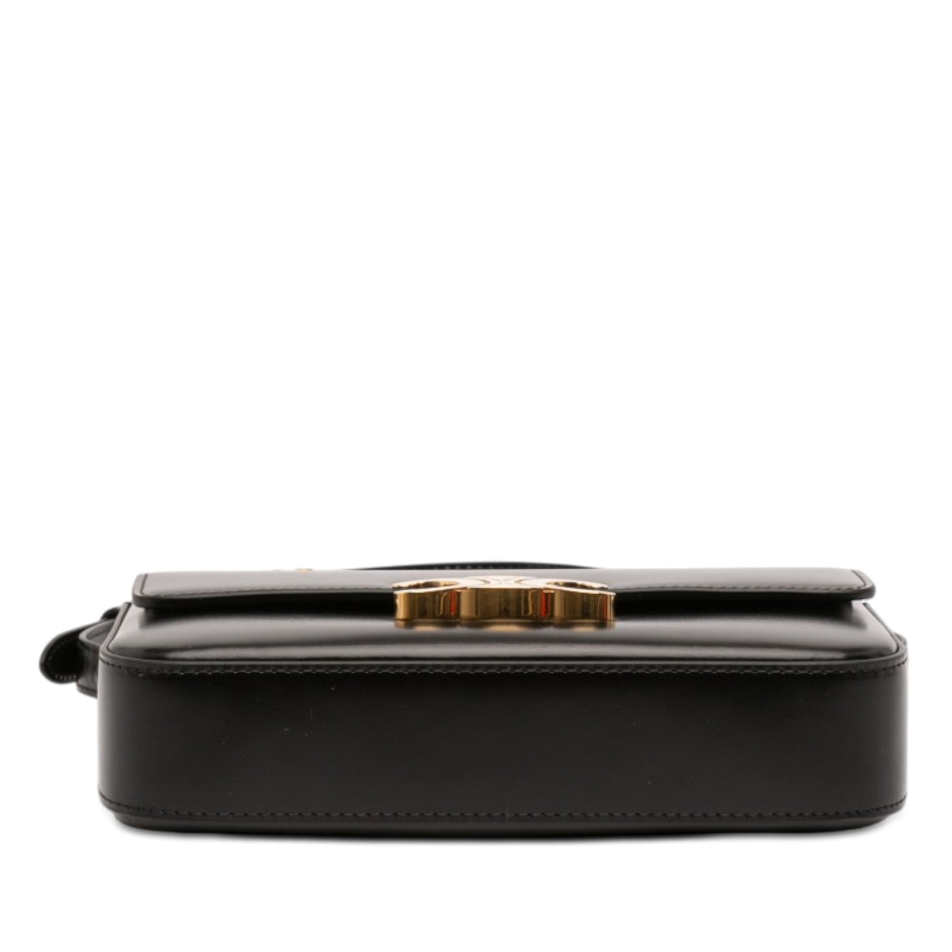 Celine Shiny Calfskin Triomphe Claude Shoulder Bag
