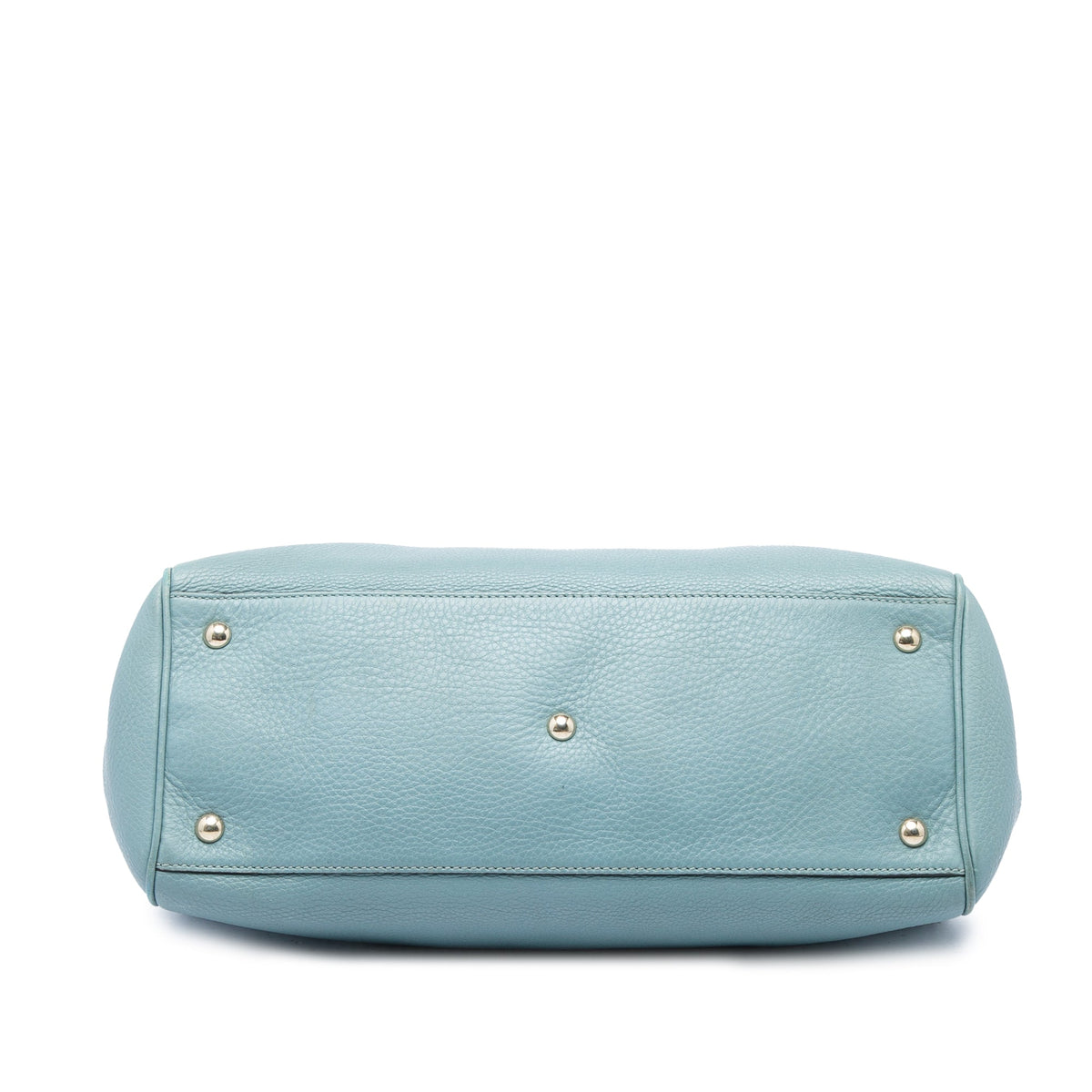 Gucci Medium Calfskin Bamboo Shopper Satchel — Blue