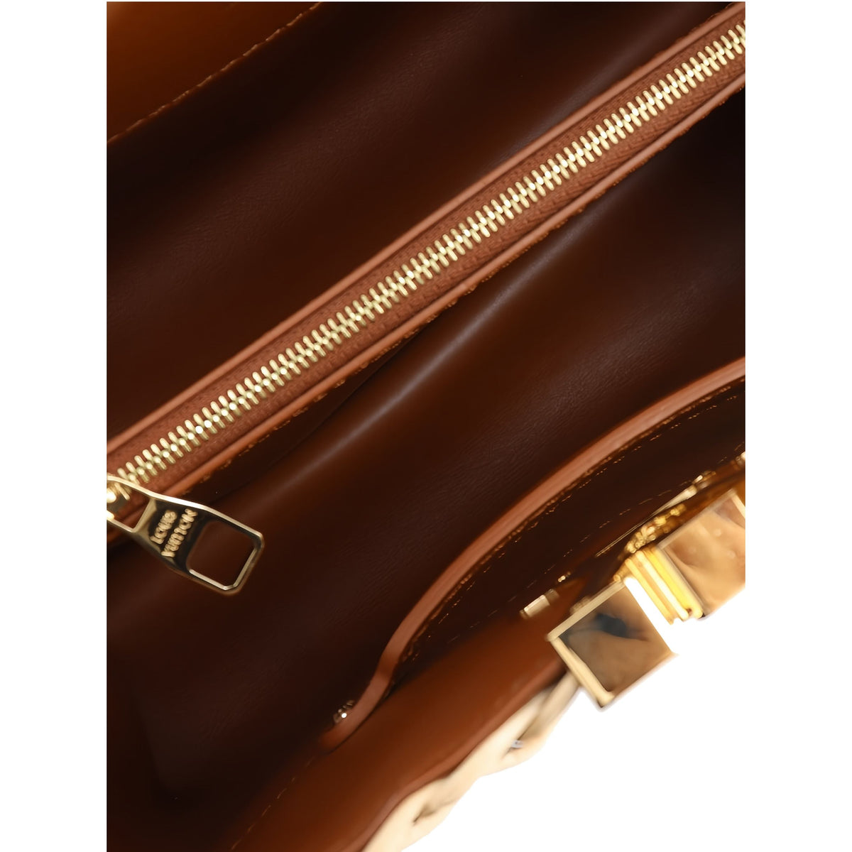 Louis Vuitton Mini Rattan and Smooth Calfskin Capucines — Beige