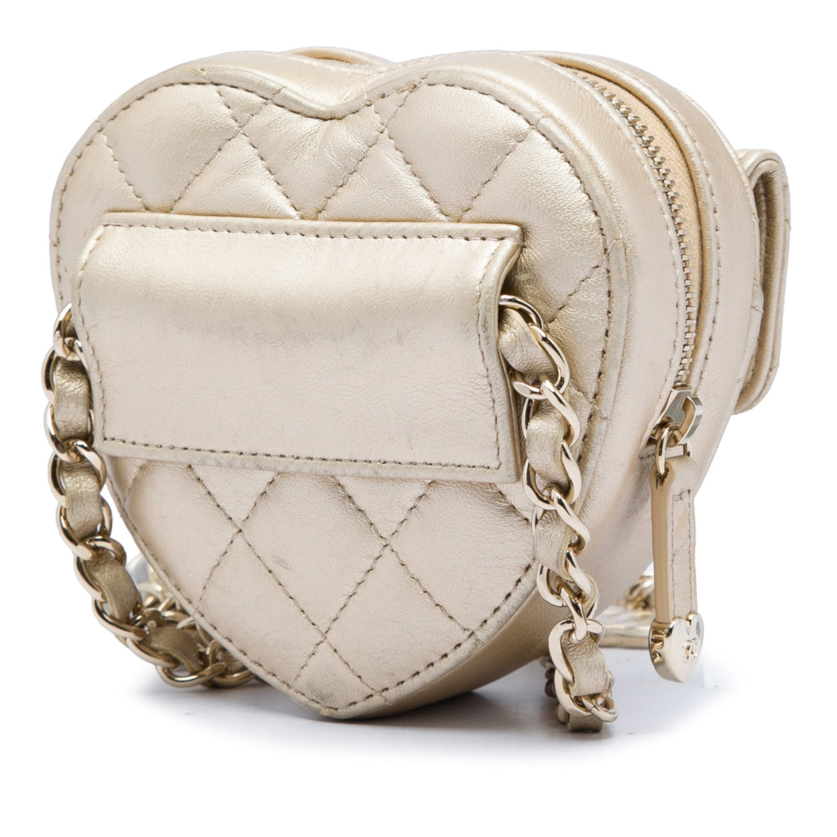 Chanel Mini Metallic Lambskin CC in Love Heart Belt Bag