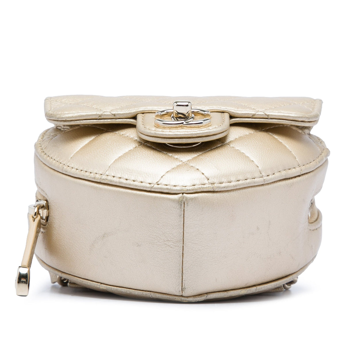 Chanel Mini Metallic Lambskin CC in Love Heart Belt Bag