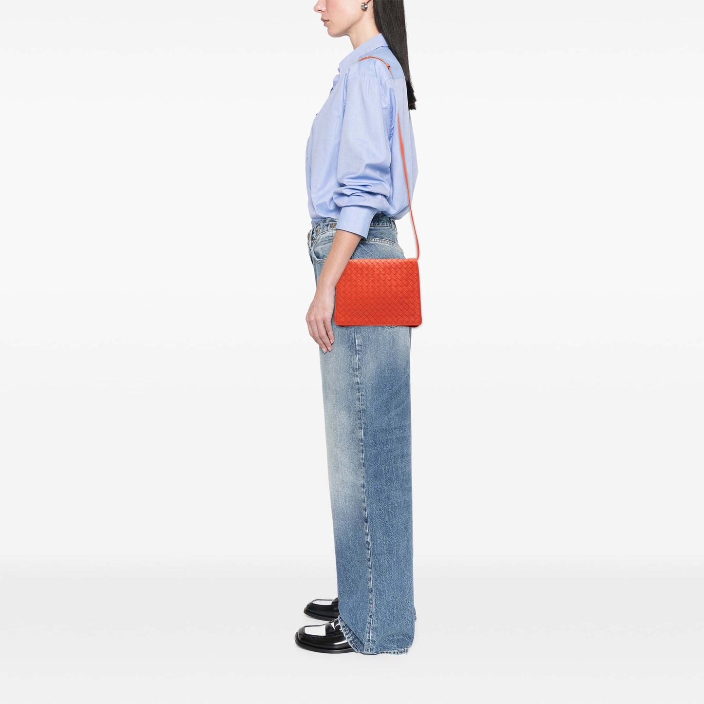 Bottega Veneta Nappa Intrecciato Flap Crossbody