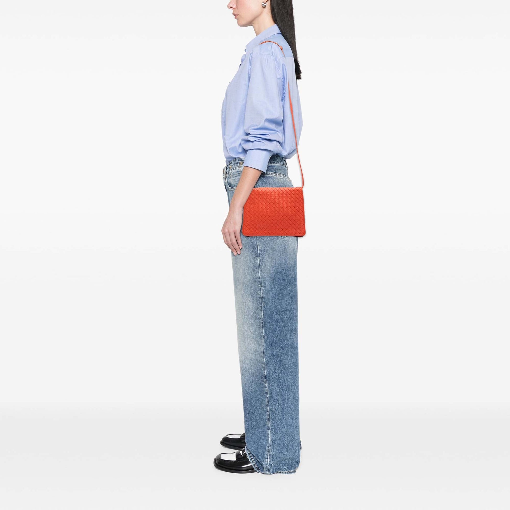 Bottega Veneta Nappa Intrecciato Flap Crossbody