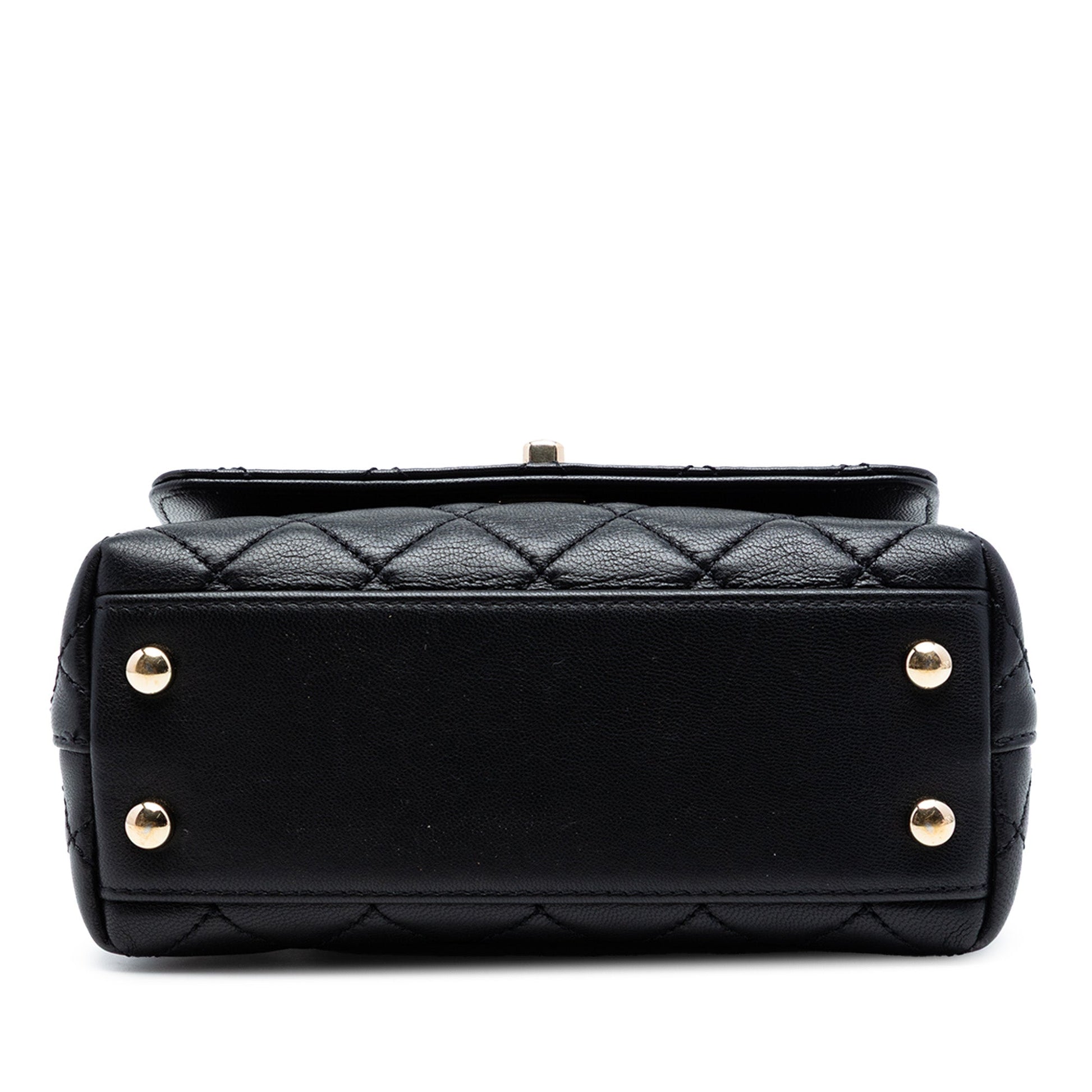 Chanel Extra Mini Quilted Lambskin Rainbow Coco Top Handle Bag
