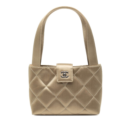 Chanel CC Quilted Satin Handbag